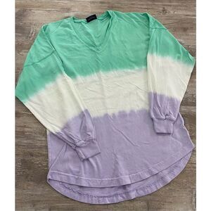 Spirit Jersey Tie Dye Long Sleeve Shirt Sz Small